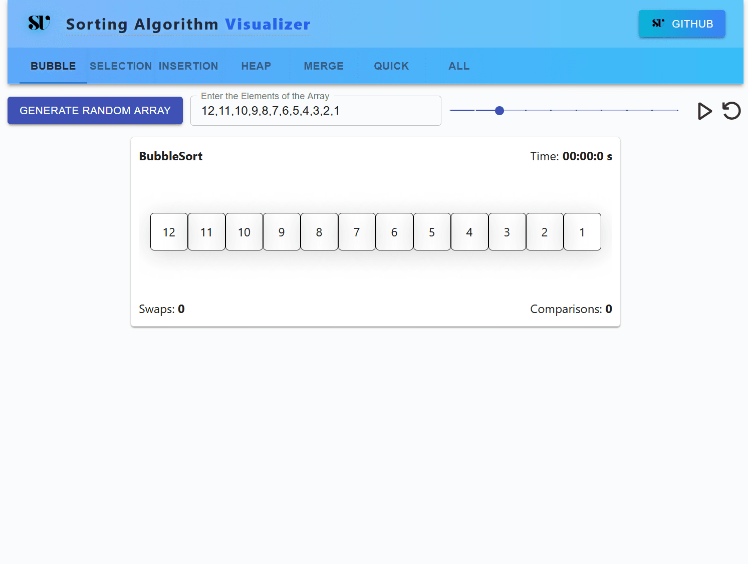 Sorting Visualizer Screenshot